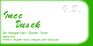ince dusek business card